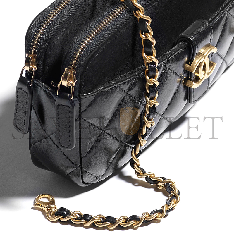 CHANEL ZIPPED PHONE HOLDER WITH CHAIN AP4743 B20683 (17.5*10*3cm)